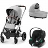 Коляска Cybex Balios S Lux 3 в 1 Lava Grey автокрісло Aton B2 i-Size шасі Silver