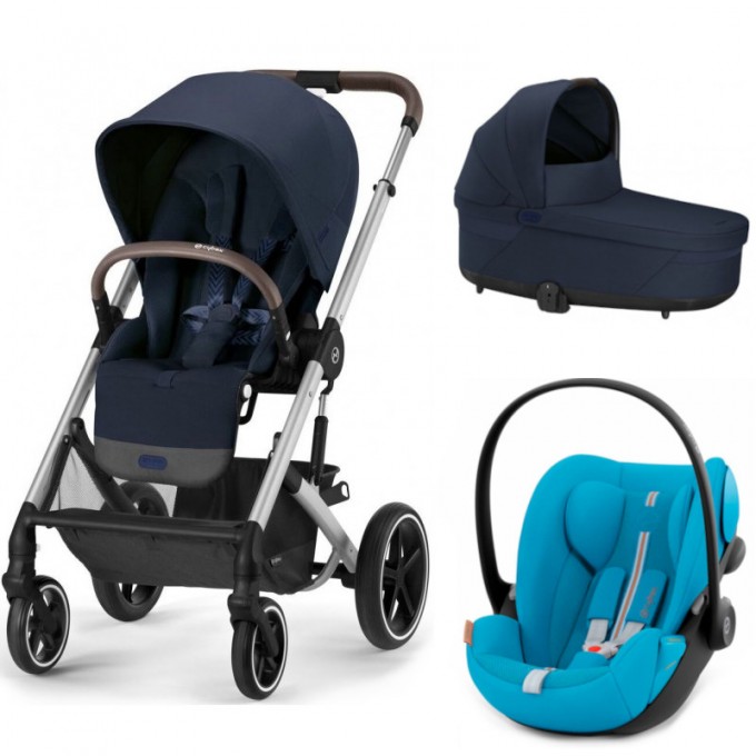 Stroller Cybex Balios S Lux 3 in 1 Ocean Blue car seat Cloud G plus Beach Blue