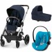 Stroller Cybex Balios S Lux 3 in 1 Ocean Blue car seat Cloud G plus Beach Blue