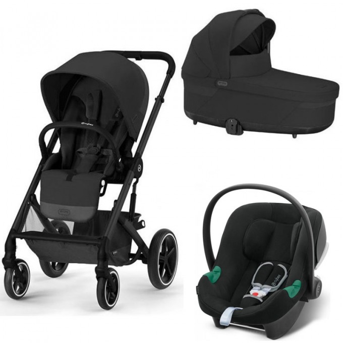 Stroller Cybex Balios S Lux 3 in 1 Moon Black car seat Aton B2