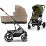 Stroller Cybex Balios S Lux Taupe 2 in 1 Moss Green carrycot Almond beige
