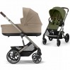 Коляска Cybex Balios S Lux Taupe 2 в 1 Moss Green люлька Almond beige