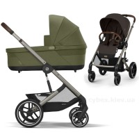 Stroller Cybex Balios S Lux Taupe 2 in 1 Chocolate Brown carrycot Moss Green