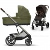 Коляска Cybex Balios S Lux Taupe 2 в 1 Chocolate Brown люлька Moss Green