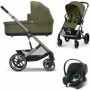 Stroller Cybex Balios S Lux 3 in 1 Moss Green car seat Aton B2 i-Size Volcano Black