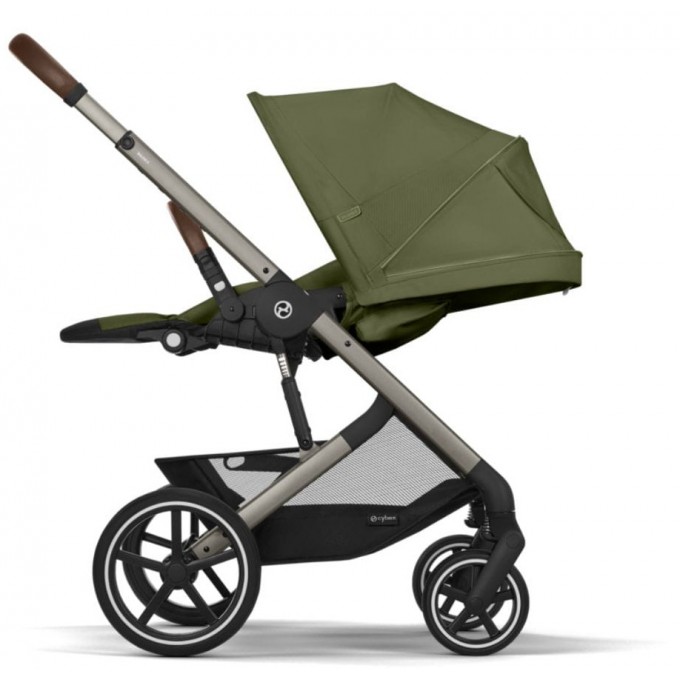 Коляска Cybex Balios S Lux Taupe 2 в 1 Moss Green люлька Chocolate Brown