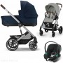 Коляска Cybex Balios S Lux 3 в 1 Stone Grey люлька Ocean Blue автокрісло Aton B2 i-Size Volcano Black