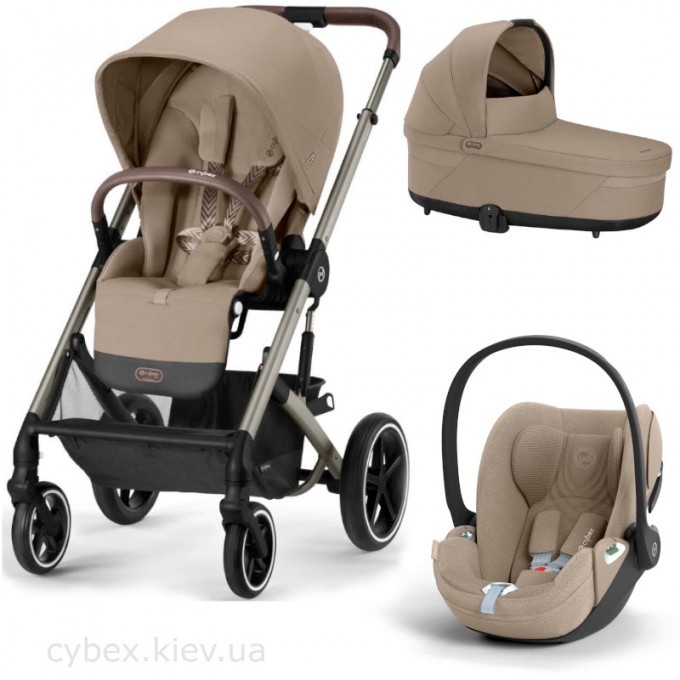 Stroller Cybex Balios S Lux Taupe 3 in 1 Almond Beige car seat Cloud T plus