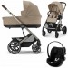 Stroller Cybex Balios S Lux 3 in 1 Almond Beige car seat Cloud G Magic Black