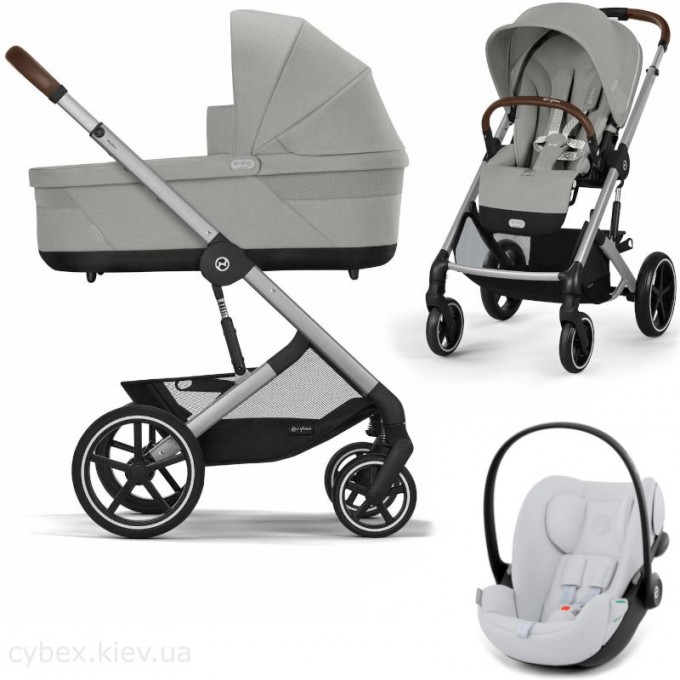 Stroller Cybex Balios S Lux 3 in 1 Stone Grey car seat Cloud G Fog Grey 
