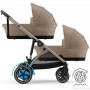 Stroller for twins Cybex e-Gazelle S 2 in 1 Almond Beige with electric drive