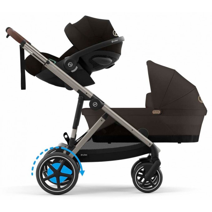 Коляска для двійні Cybex e-Gazelle S 2 в 1 Chocolate Brown з електроприводом