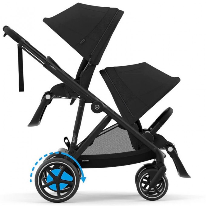 Коляска для двойни Cybex e-Gazelle S Moon Black с электроприводом