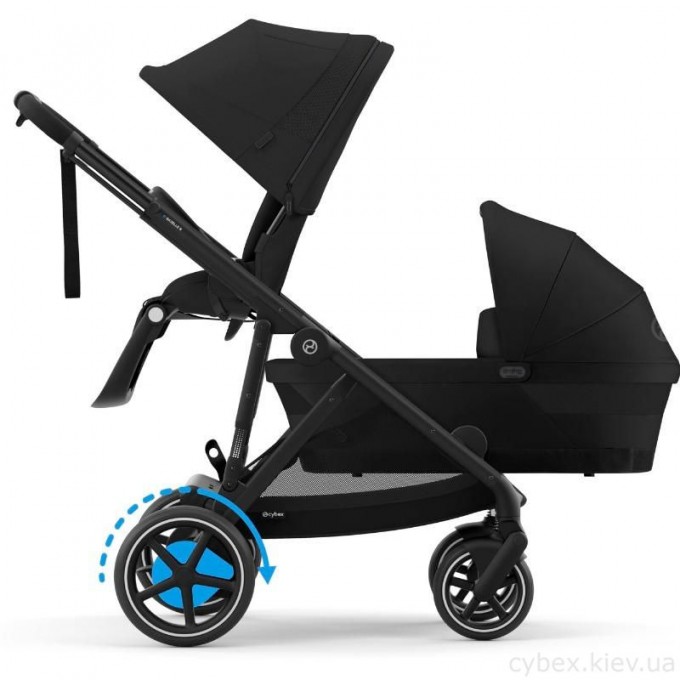 Коляска для двійні Cybex e-Gazelle S Moon Black 2в1 з електроприводом