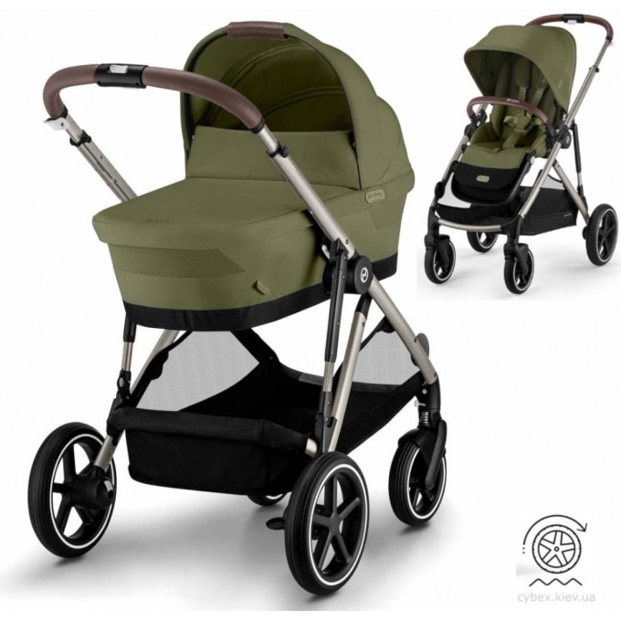 Stroller Cybex e-Gazelle S 2 in 1 Moss Green with electric drive