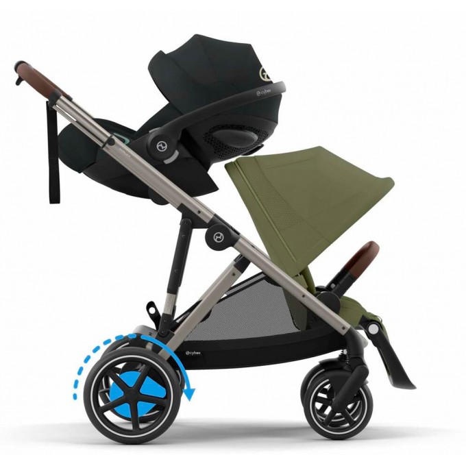 Коляска для двійні Cybex e-Gazelle S Moss Green 2в1 з електроприводом