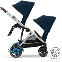 Коляска для двійні Cybex e-Gazelle S Ocean Blue з електроприводом