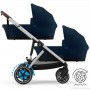 Stroller for twins Cybex e-Gazelle S 2 in 1 Ocean Blue with electric drive