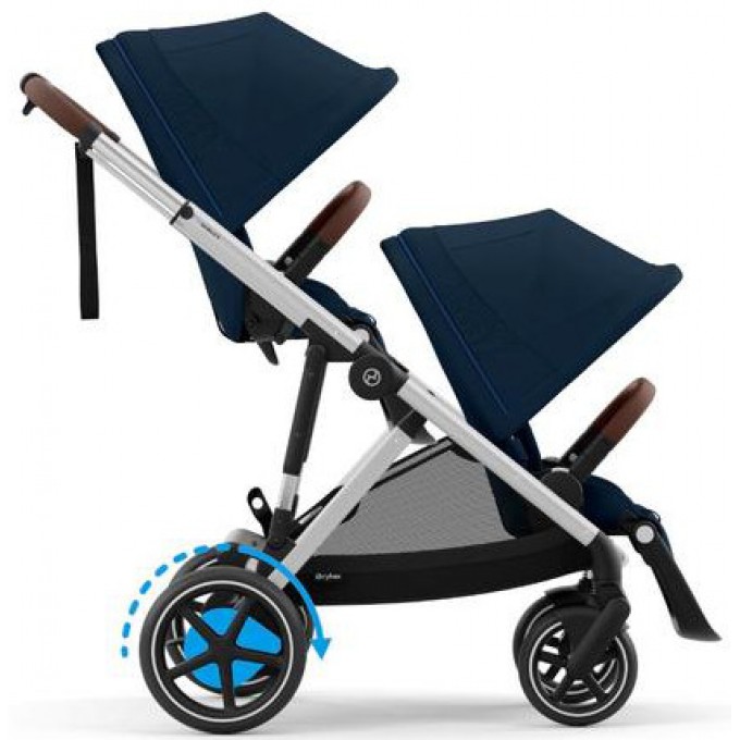 Коляска для двійні Cybex e-Gazelle S 2 в 1 Ocean Blue з електроприводом