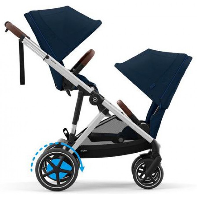 Коляска для двійні Cybex e-Gazelle S Ocean Blue з електроприводом