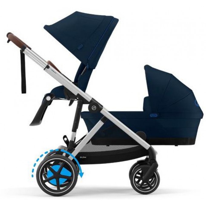 Коляска для двійні Cybex e-Gazelle S 2 в 1 Ocean Blue з електроприводом