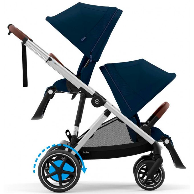 Коляска для двійні Cybex e-Gazelle S 2 в 1 Ocean Blue з електроприводом