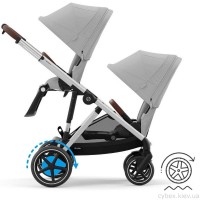 Коляска для двойни Cybex e-Gazelle S Stone Grey с электроприводом