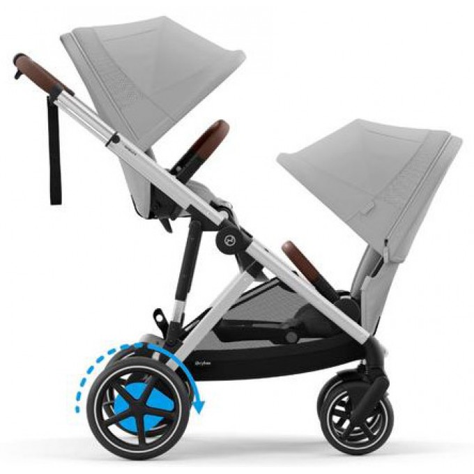 Коляска для двійні Cybex e-Gazelle S 2 в 1 Stone Grey з електроприводом