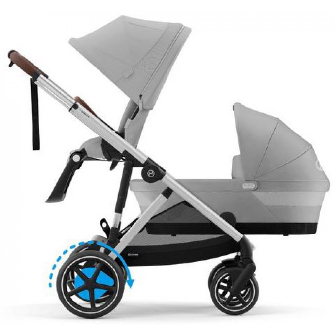 Коляска для двійні Cybex e-Gazelle S 2 в 1 Stone Grey з електроприводом