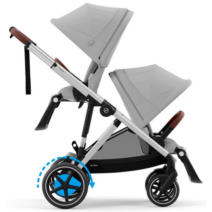 Коляска для двійні Cybex e-Gazelle S 2 в 1 Stone Grey з електроприводом