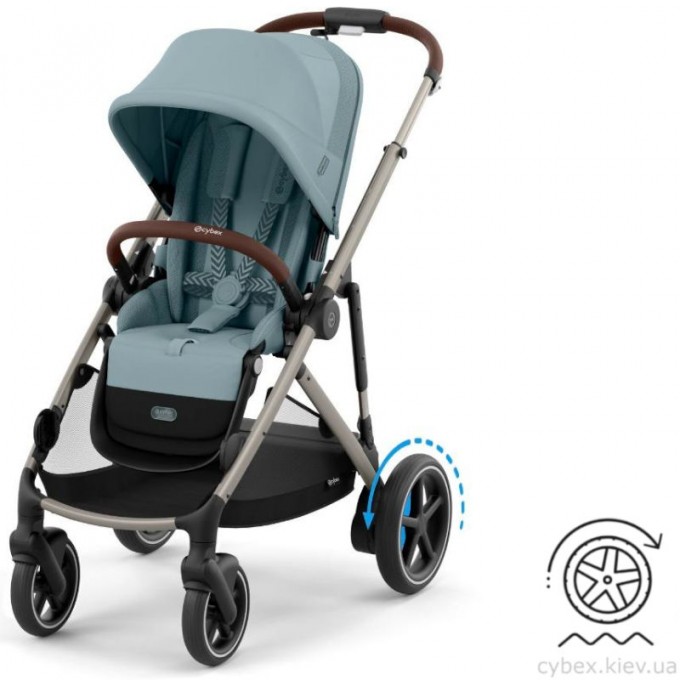 Коляска для двійні Cybex e-Gazelle S Stormy Blue з електроприводом