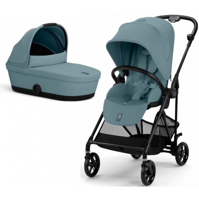 Коляска Cybex Melio 2 в 1 Carbon Stormy Blue