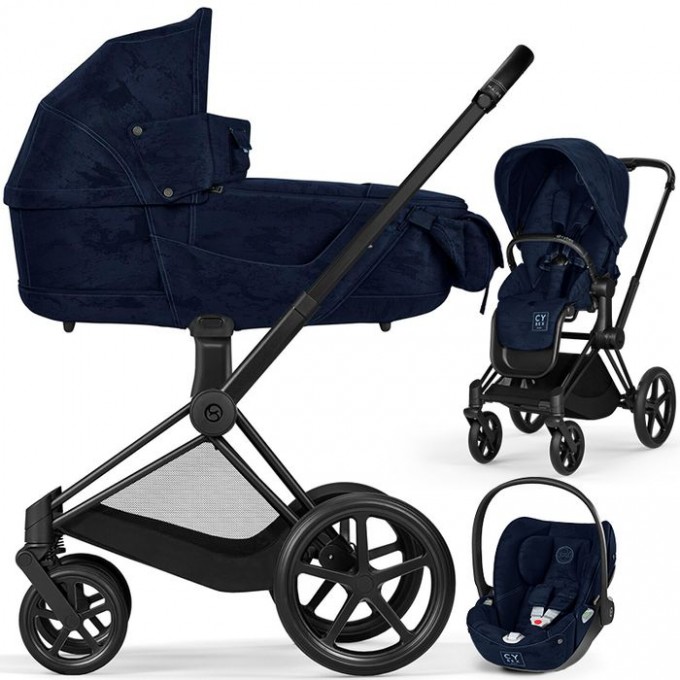Cybex Priam 3 в 1 Rebellious Luxury шасі Matt Black 4.0 автокрісло Cloud plus