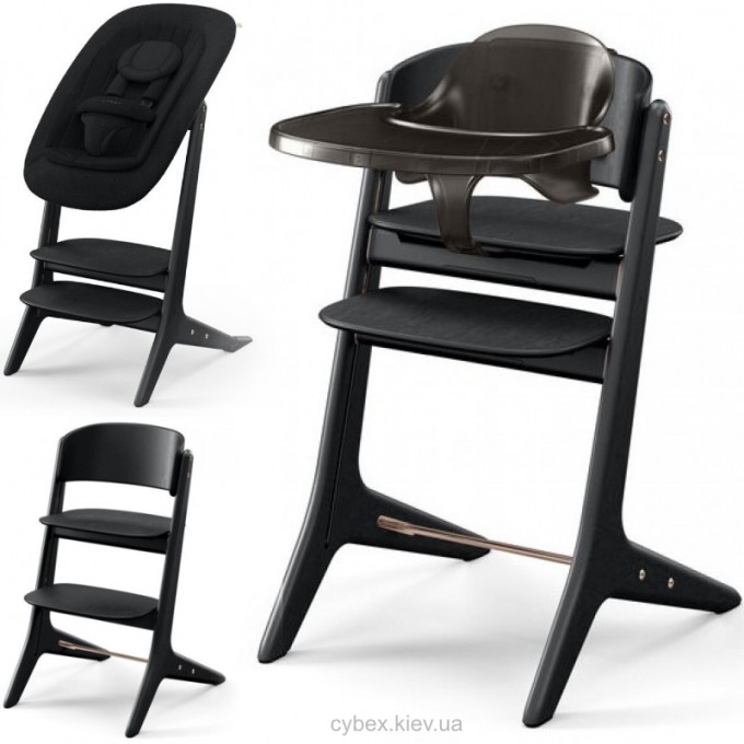 Cybex Lemo Platinum Black Wood стільчик для годування 4 в 1