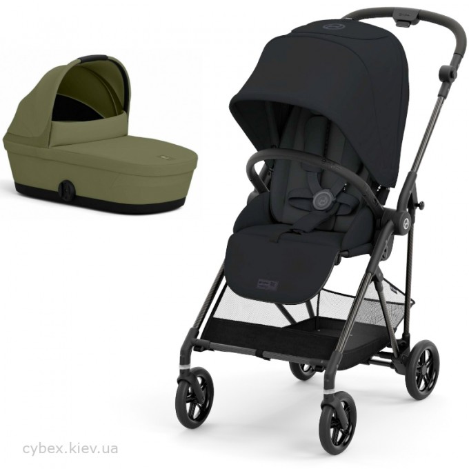 Коляска Cybex Melio 2 в 1 Carbon Magic Black Moss Green