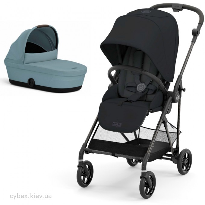 Коляска Cybex Melio 2 в 1 Carbon Magic Black Stormy Blue