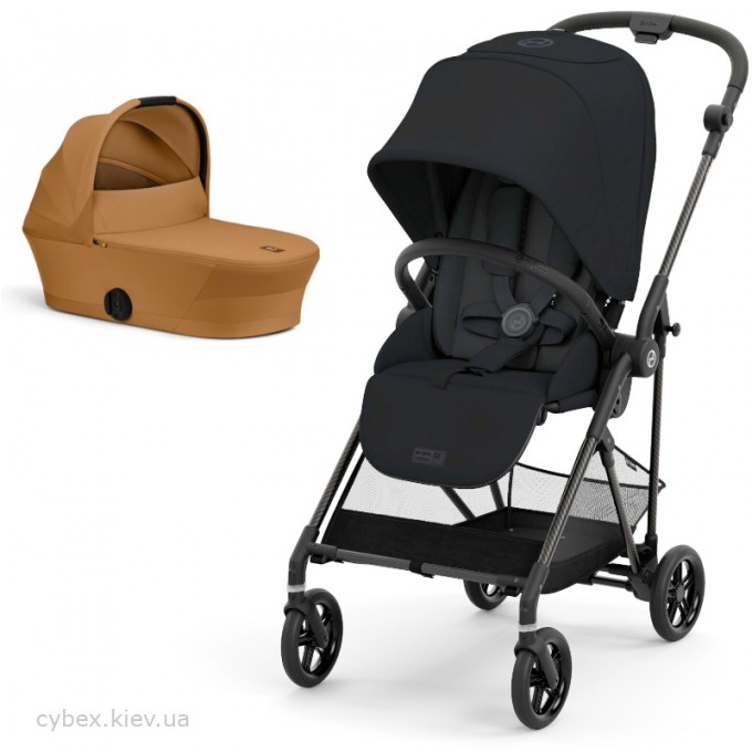 Коляска Cybex Melio 2 в 1 Carbon Magic Black Cinnamon Yellow