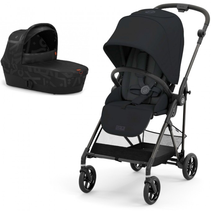 Коляска Cybex Melio 2 в 1 Carbon Magic Black Real Black