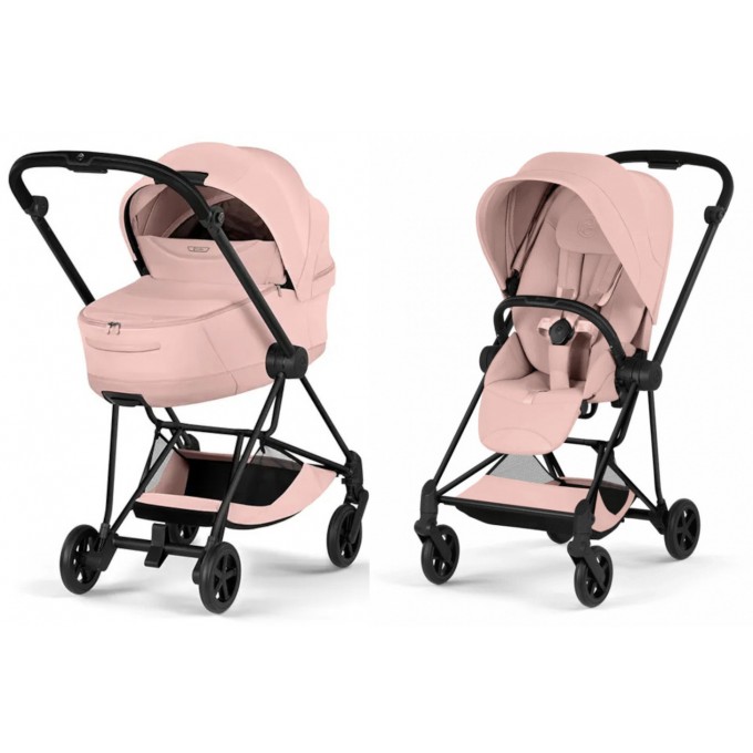 Cybex Mios Style Collection 5.0 stroller 2 in 1 Peach Pink chassis Matt Black