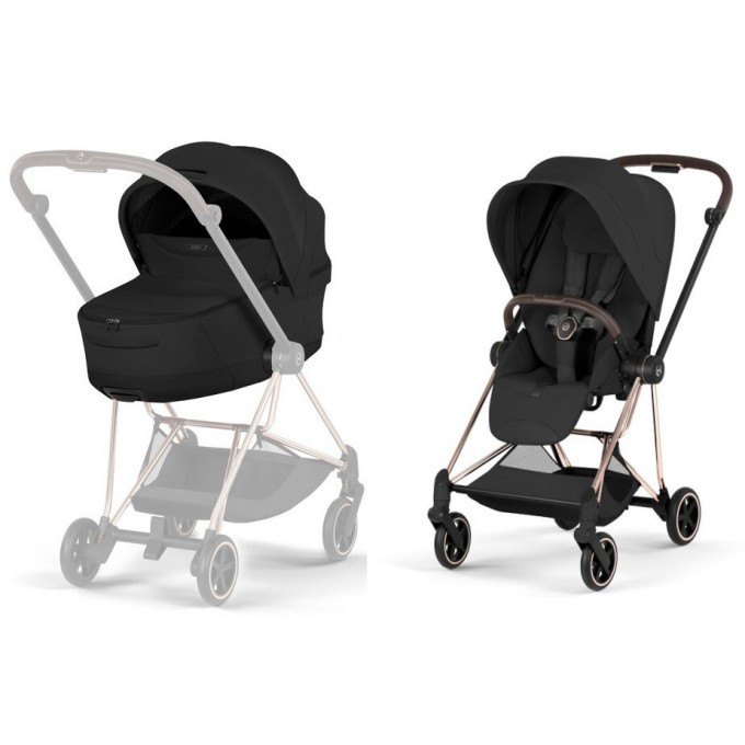 Cybex Mios Style Collection 5.0 коляска 2 в 1 Sepia Black шасси Rose Gold
