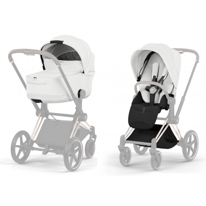Cybex Priam Style Collection 5.0 stroller 2 in 1 Off White chassis Chrome