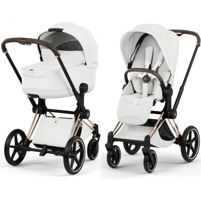 Cybex Priam Style Collection 5.0 коляска 2 в 1 Off White шасі Rosegold