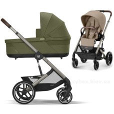 Stroller Cybex Balios S Lux Taupe 2 in 1 Almond Beige carrycot Moss Green