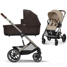 Stroller Cybex Balios S Lux Taupe 2 in 1 Almond Beige carrycot Chocolate Brown