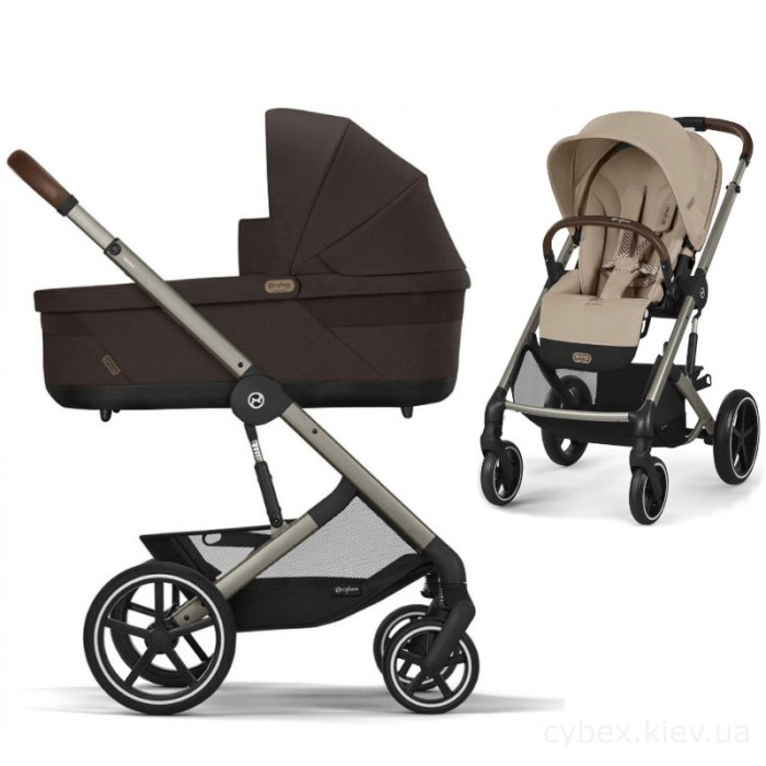 Stroller Cybex Balios S Lux Taupe 2 in 1 Almond Beige carrycot Chocolate Brown