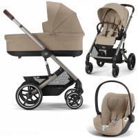 Коляска Cybex Balios S Lux 3 в 1 Almond Beige автокрісло Cloud T plus Cozy Beige