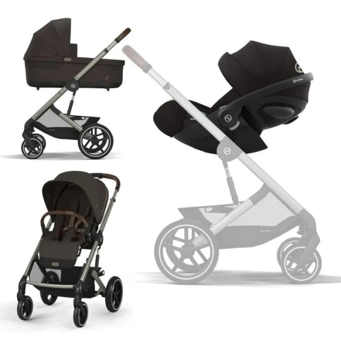Stroller Cybex Balios S Lux 3 in 1 Chocolate Brown car seat  Cloud G black