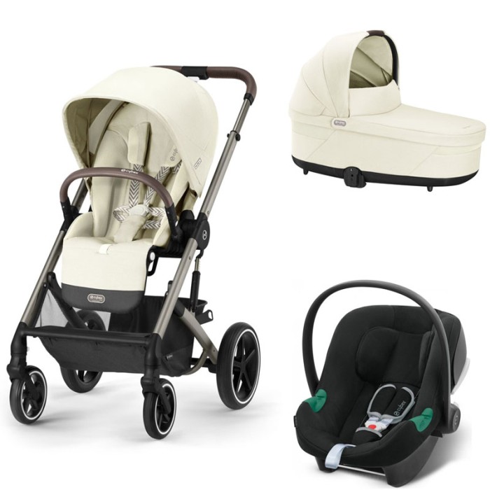 Коляска Cybex Balios S Lux 3 в 1 Seashell Beige автокрісло Aton B2 i-Size Volcano Black