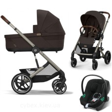 Stroller Cybex Balios S Lux 3 in 1 Chocolate Brown car seat Aton B2 i-Size
