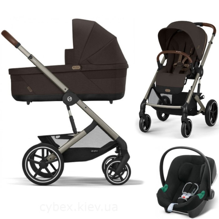 Stroller Cybex Balios S Lux 3 in 1 Chocolate Brown car seat Aton B2 i-Size